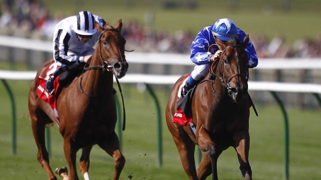 Vorda à Newmarket dans les Cheveley Park Stakes sous sa nouvelle casaque